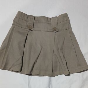 Tan Pleated Mini Skirt